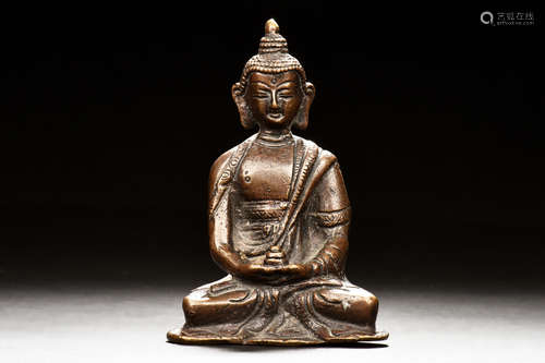 BRONZE CAST BODHISATTVA SEATED FIGURE