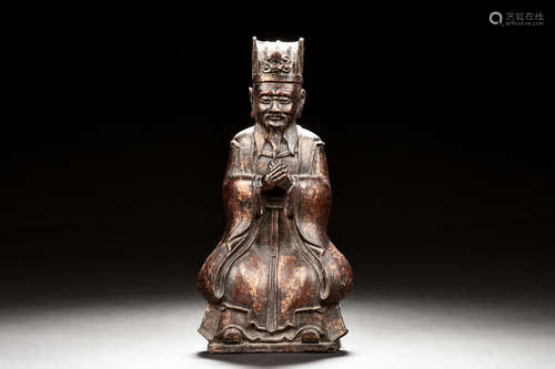 BRONZE CAST 'COURT OFFICIAL' SEATED FIGURE