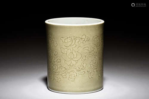 CELADON GLAZED BRUSH POT