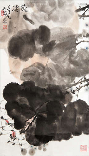 CUI RUZHUO: INK AND COLOR ON PAPER PAINTING 'FALL SEASON'