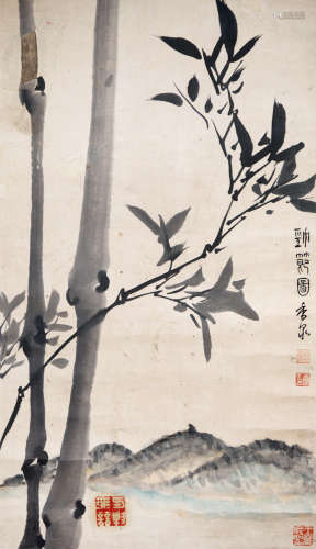 ZHAO XIANGQUAN: INK AND COLOR ON PAPER PAINTING 'BAMBOO'