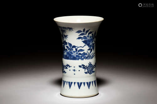 BLUE AND WHITE VASE, GU