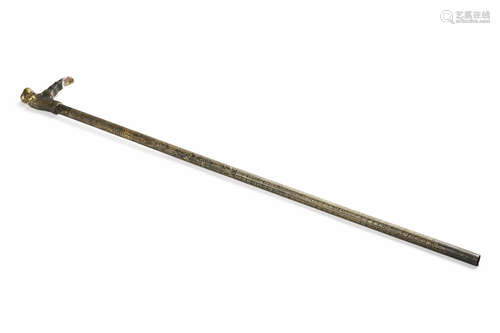 FU AND SHOU BRONZE CANE