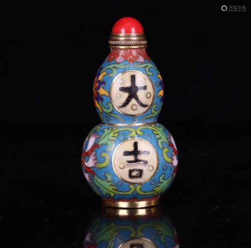 CLOISONNE GOURD SNUFF BOTTLE