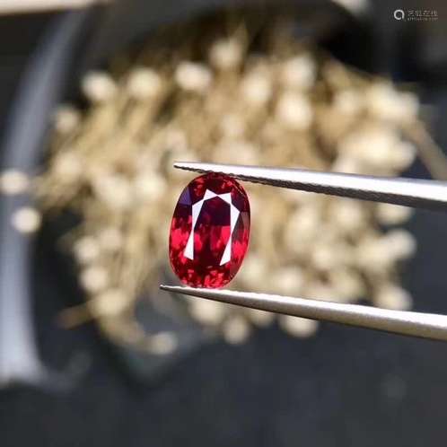 A NATURAL NO-HEAT BLOOD COLOR RUBY CABOCHON