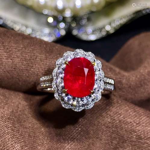 A NATURAL BLOOD COLOR RUBY RING