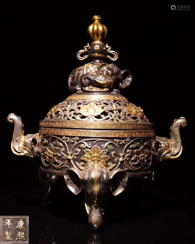 BRONZE GLITED FINE DECORATED INCENSOR