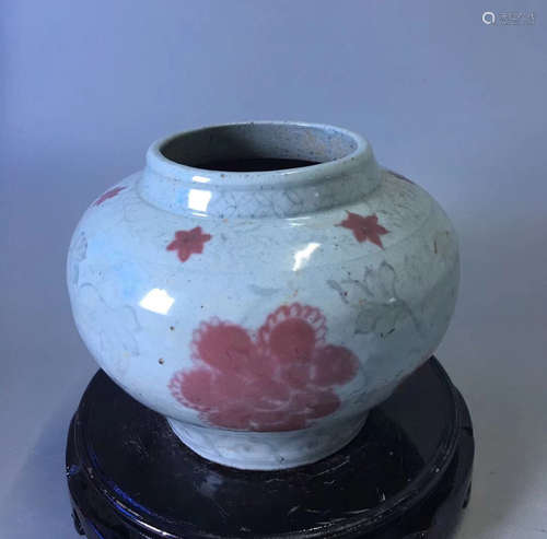 RED UNDERGLAZED JAR