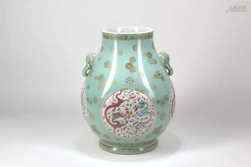 A Chinese Famille-Rose Porcelain Vase