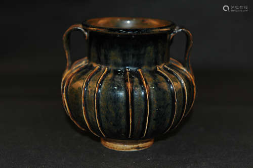 A Chinese Black Glazed Porcelain Jar