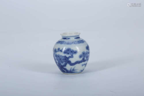 A Chinese Blue and White Porcelain Jar