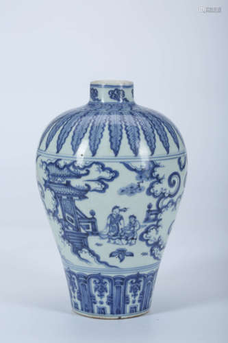 A Chinese Blue and White Porcelain Vase