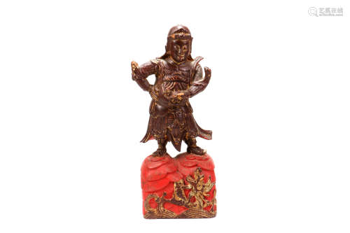 A Chinese Carved Gilt Wood Figure