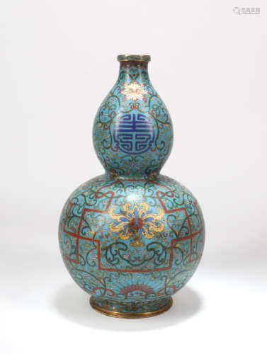 A Chinese Cloisonné Double Gourd Vase