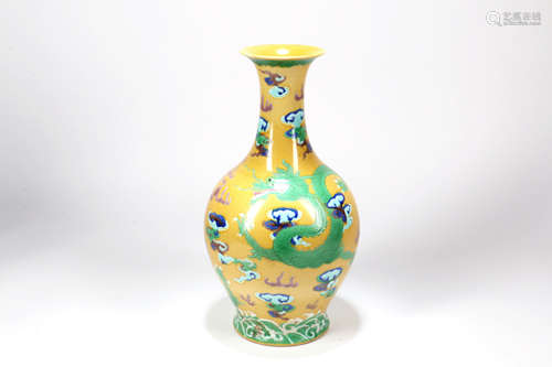 A Chinese Yellow Glazed Porcelain Vase