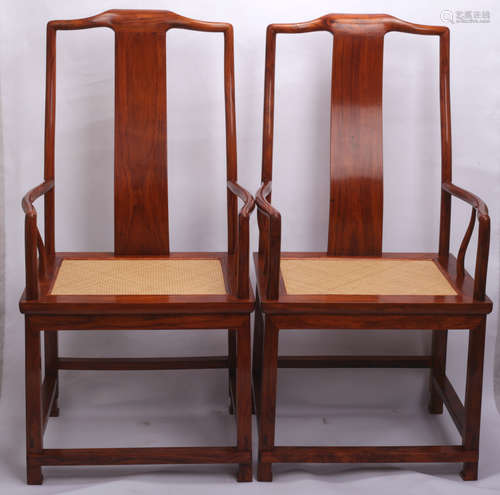 A Pair of Chinese Huanghuali Chairs