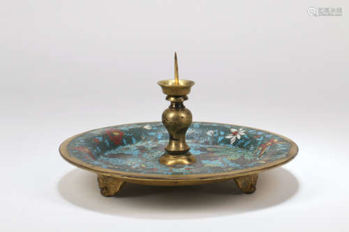 A Chinese Cloisonné Candle Holder