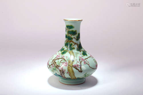 A Chinese Famille-Rose Porcelain Vase