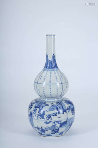 A Chinese Blue and White Double Gourd Porcelain Vase