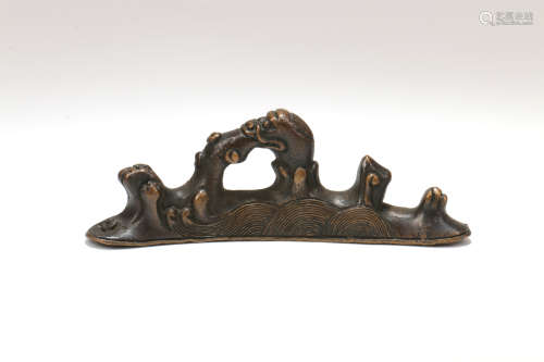 A Chinese Bronze Brush Rest