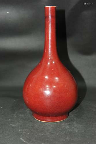 A Chinese Red Glazed Porcelain Vase