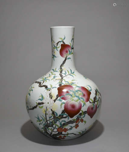 Chinese Peach Flower Porcelain Vase