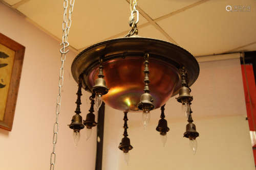 American Tiffany Style 8 Lights Bronze Chandelier