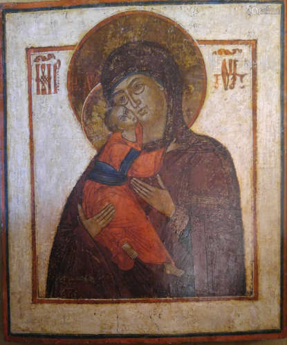 18C .Russian icon of Vladimirskaya Mother of God