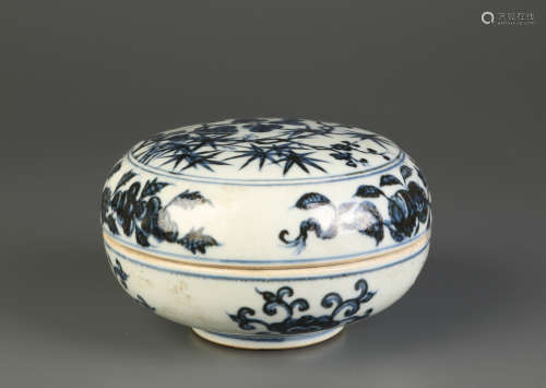 Chinese Blue/White Porcelain Covered Box