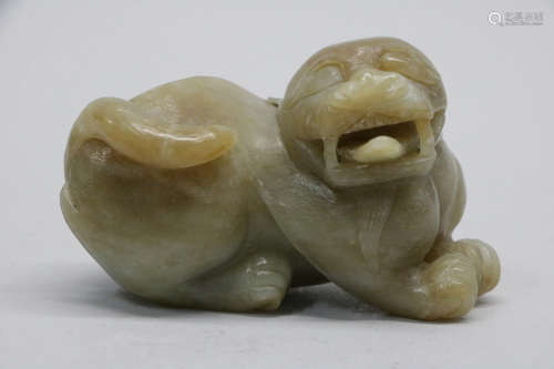 Chinese grey jade carving of mythical beast