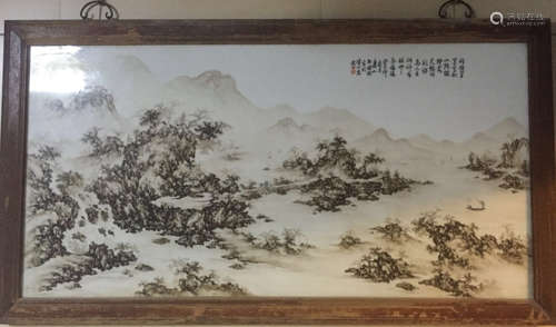 Ink Color Porcelain Plaque,Mark Zou Guojun