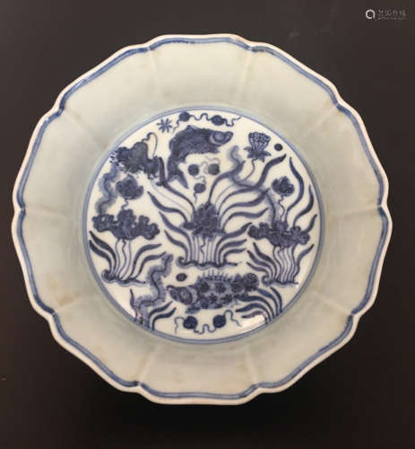 Chinese Xuan De Bule And White Porcelain Pot