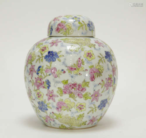 Chinese Famille Rose Porcelain Covered Jar