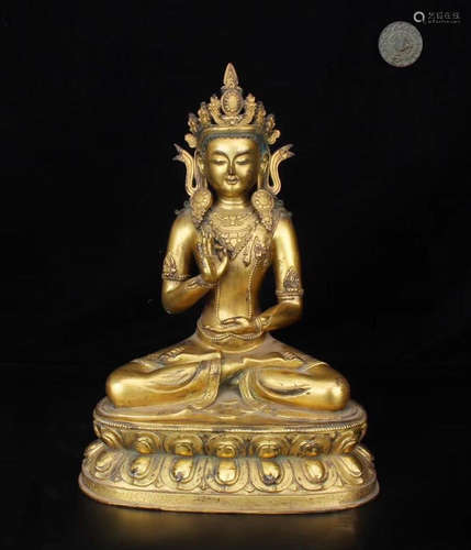 Ming Dynasty Gilt Bronze Buddha