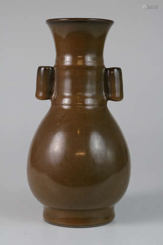 Chinese dark brown glazed porcelain vase