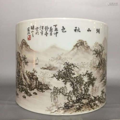 Chinese Ink Color Brush Pot, Mark