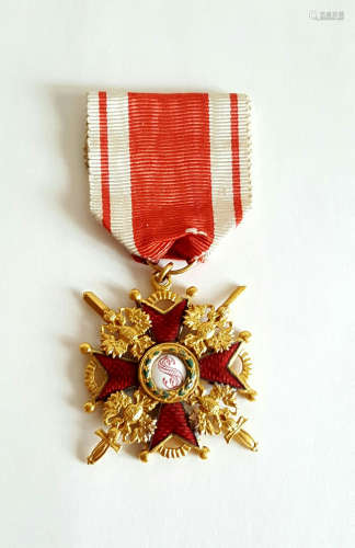 Imperial Russian Gilt Bronze Military Order of St.