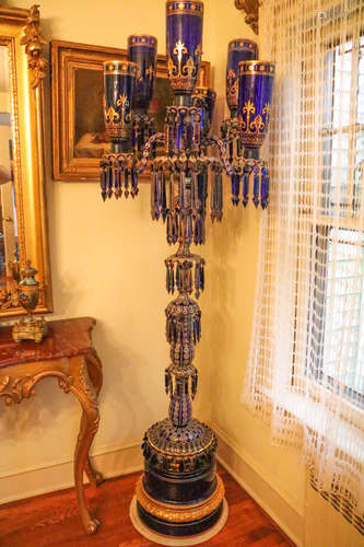 19th. English Osler 6 Light Floor Chandelier