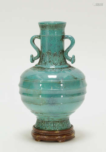 Chinese Green Glazed Porcelain Vase