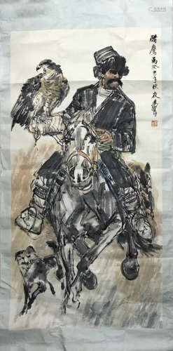 Chinese water color painting (hunting eagle)