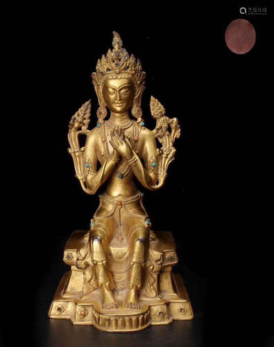 Chinese Gilt Bronze Buddha