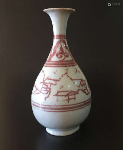 Chinese Yuan Dynasty Cooper Red Glaze Vase