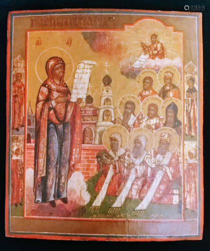 19C Russian icon of the Bogolubskaya Mother of God