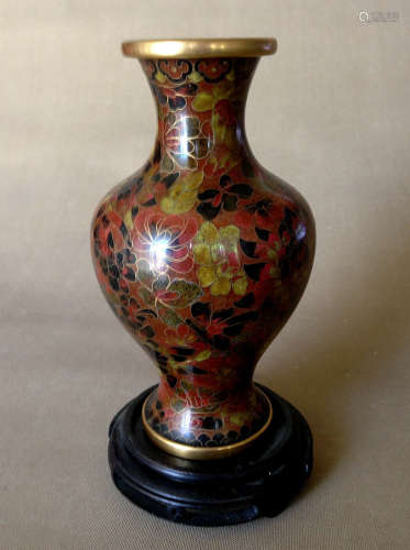 Bronze Enamel Flowers Vase