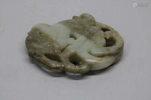 Chinese grey white jade Han dynasty pendant