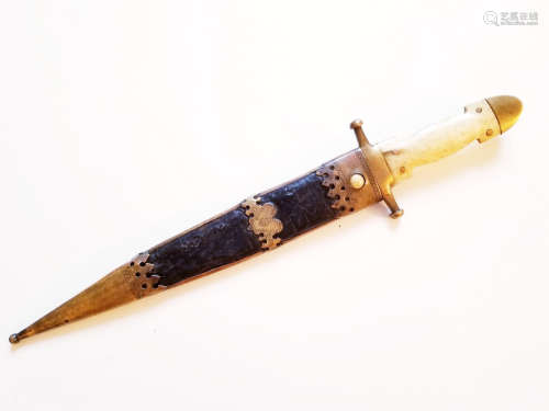 19C Russian dagger or hunter knife with bone handl