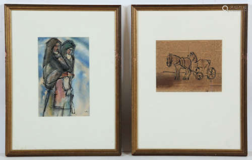 Ivan Kurach (Ukrainian , 1909-1968) Two Drawings
