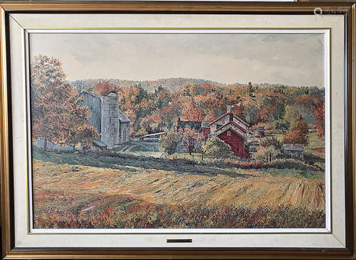 AN OIL PAINTING,A FAMOUS CANADIAN PAINTER.《OCTOBER MORNING》