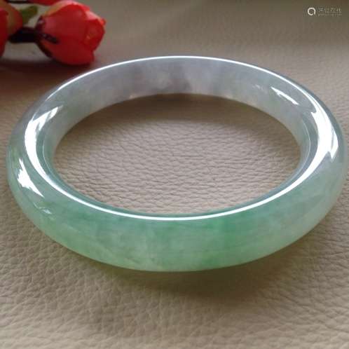 A NATURAL  ICY  JADEITE BANGLE