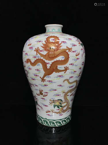 A POWDER ENAMEL CASE WITH NINE DRAGON,QING YONGZHENG DYNASTY